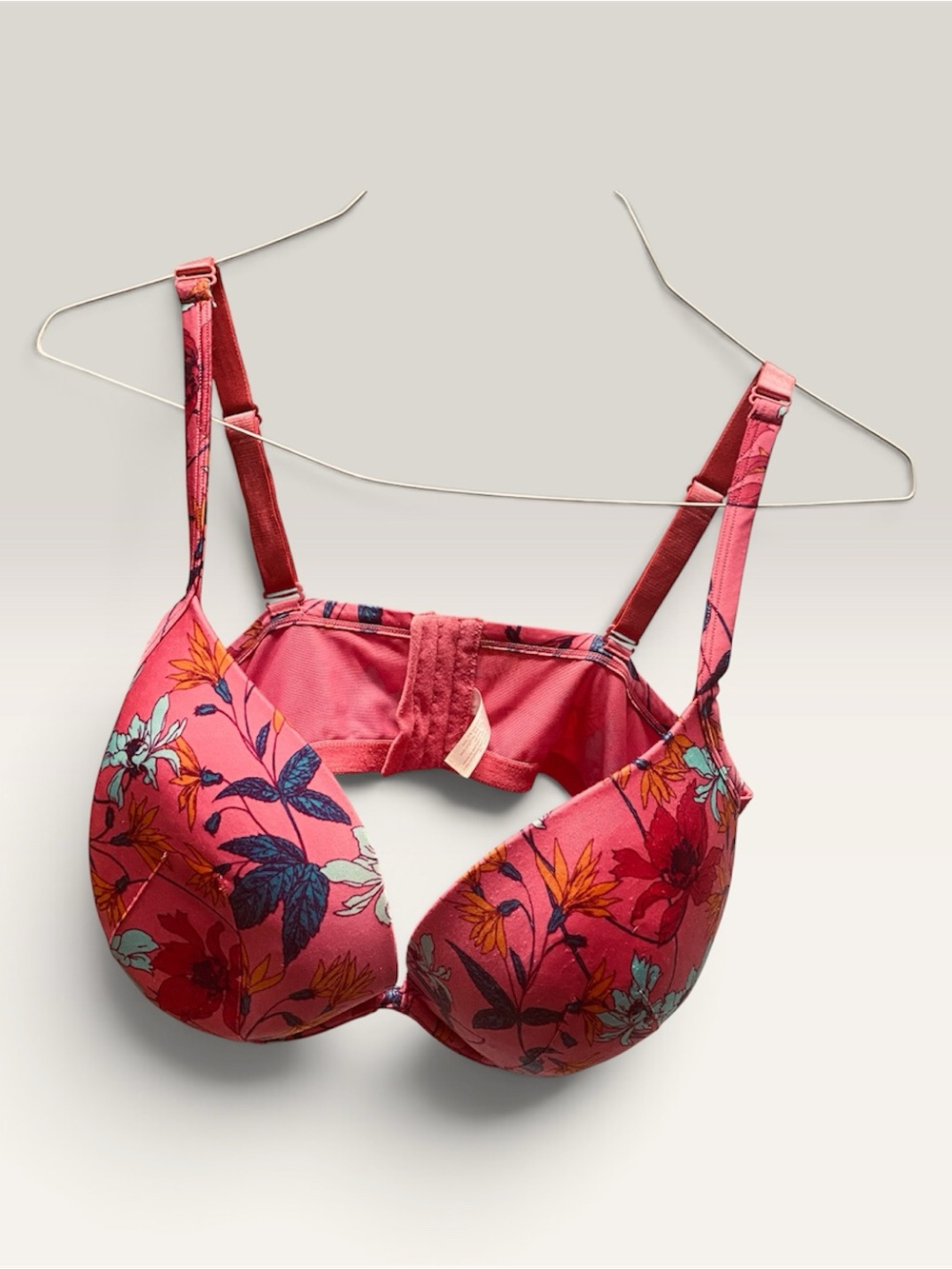 Floral Pink Padded Underwire Bra 44 DDD Women's Intimates